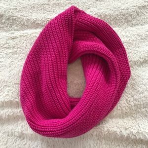 Raspberry Pink Knit Infinity Scarf